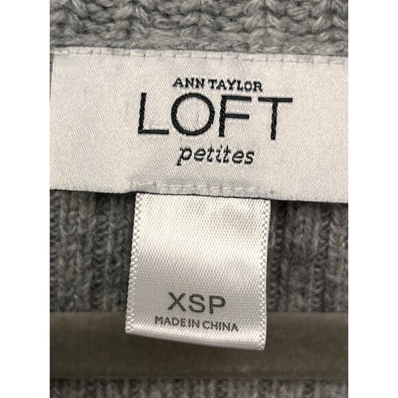 Ann Taylor Loft Cowl Neck Sweater Womens XS Petite Pullover Gray Rabbit blend - Picture 4 of 7